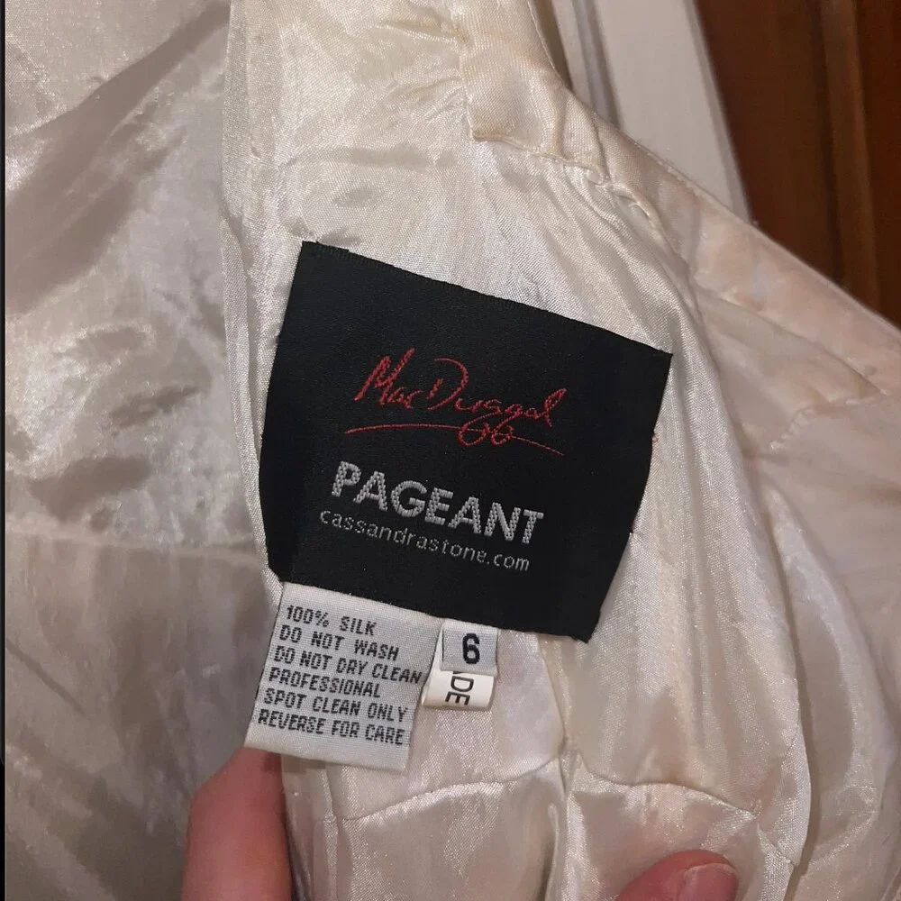 Mac Duggal One Shoulder Sequin Dress - White and Silver - Picture 7 of 7